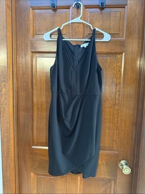 Midnight Black V-Neck Midi Dress by Twentyfourseven
